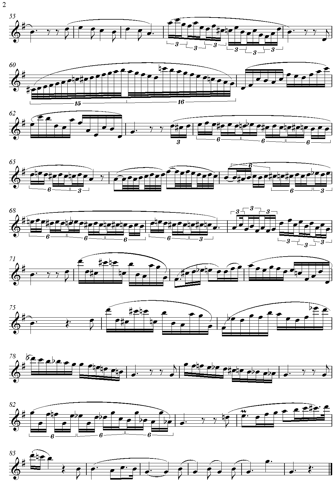 Noten, Souvenir de Paganini, Klarinette